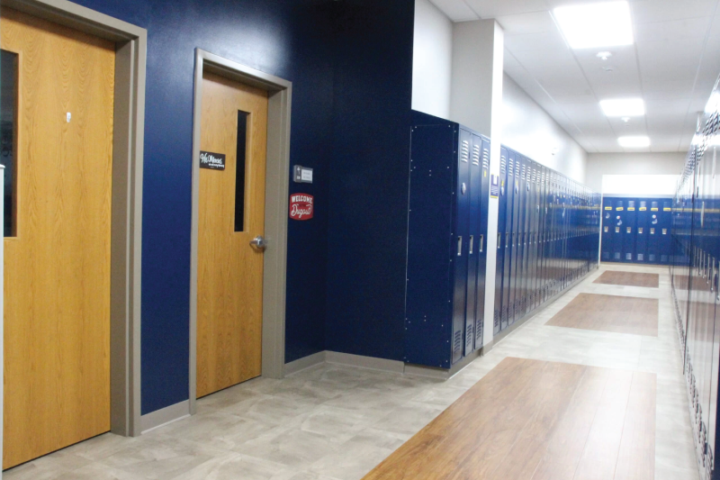 Upper classroom hallway